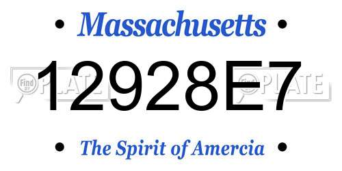 12928E7 Massachusetts License Plate