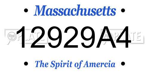 12929A4 Massachusetts License Plate