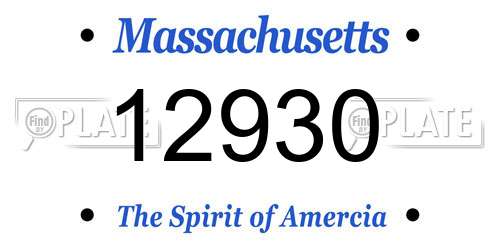 12930 Massachusetts License Plate