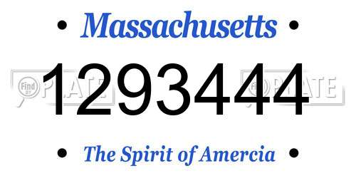 1293444 Massachusetts License Plate