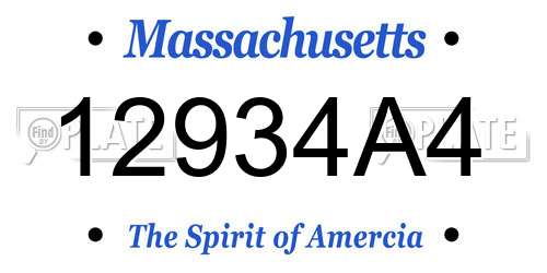 12934A4 Massachusetts License Plate