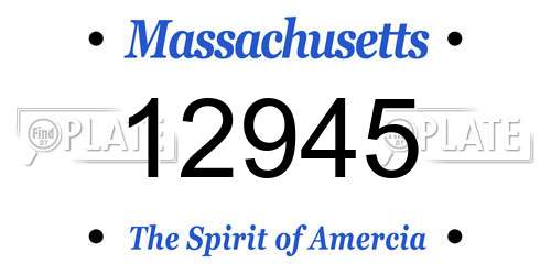 12945 Massachusetts License Plate