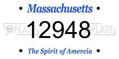 12948 Massachusetts License Plate