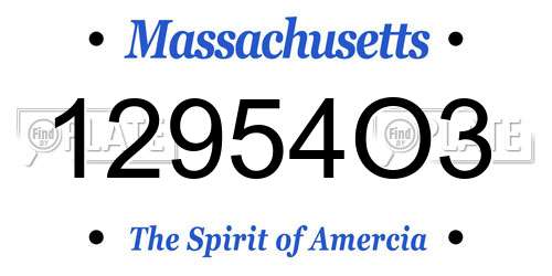 12954O3 Massachusetts License Plate