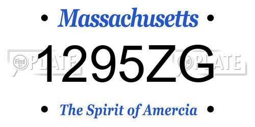 1295ZG Massachusetts License Plate