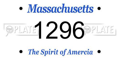 1296 Massachusetts License Plate