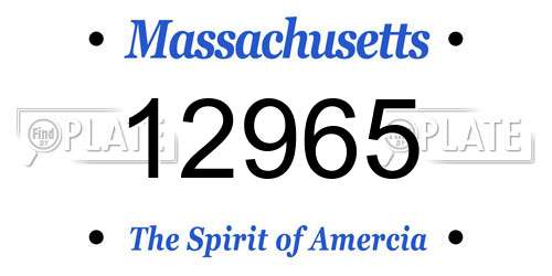 12965 Massachusetts License Plate