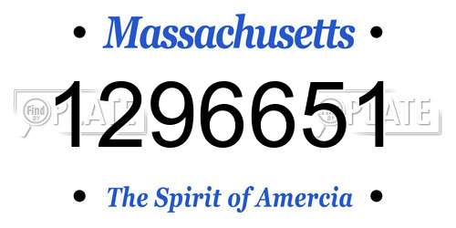1296651 Massachusetts License Plate