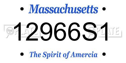 12966S1 Massachusetts License Plate