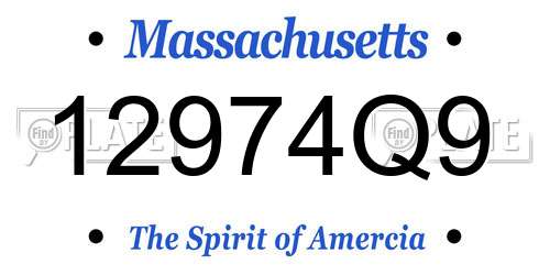 12974Q9 Massachusetts License Plate
