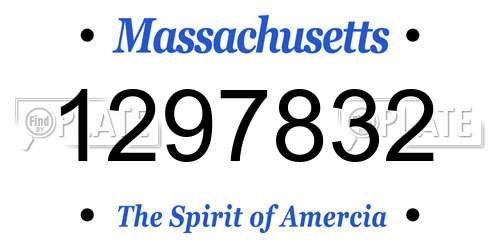 1297832 Massachusetts License Plate