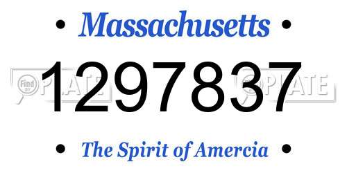 1297837 Massachusetts License Plate