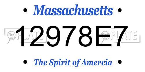 12978E7 Massachusetts License Plate