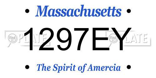 1297EY Massachusetts License Plate