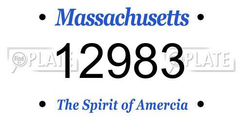12983 Massachusetts License Plate