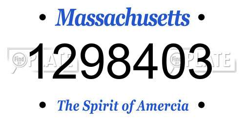 1298403 Massachusetts License Plate