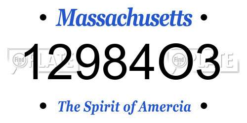 12984O3 Massachusetts License Plate