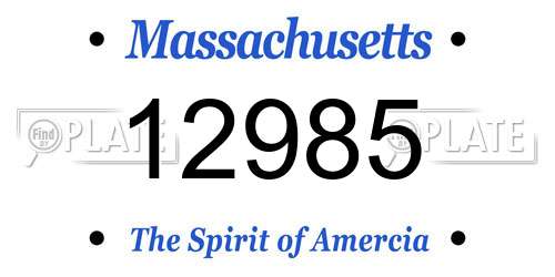 12985 Massachusetts License Plate