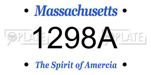 1298A Massachusetts License Plate