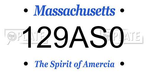 129AS0 Massachusetts License Plate