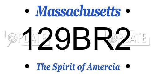 129BR2 Massachusetts License Plate