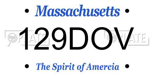 129DOV Massachusetts License Plate