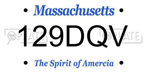 129DQV Massachusetts License Plate