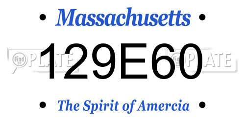 129E60 Massachusetts License Plate