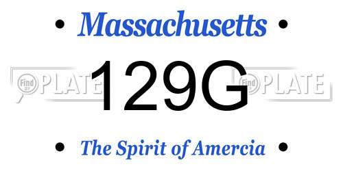 129G Massachusetts License Plate