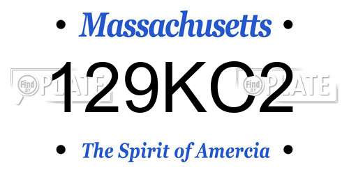 129KC2 Massachusetts License Plate