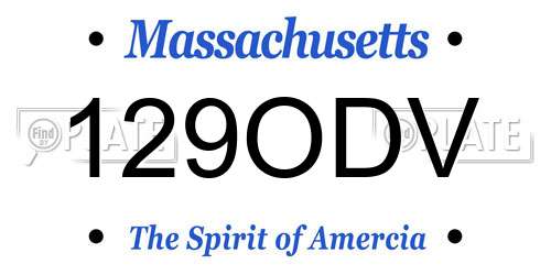 129ODV Massachusetts License Plate