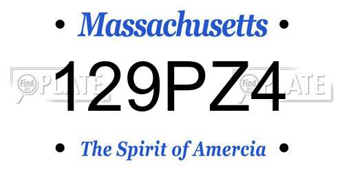 129PZ4 Massachusetts License Plate
