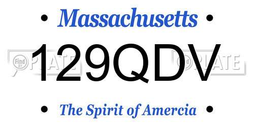 129QDV Massachusetts License Plate