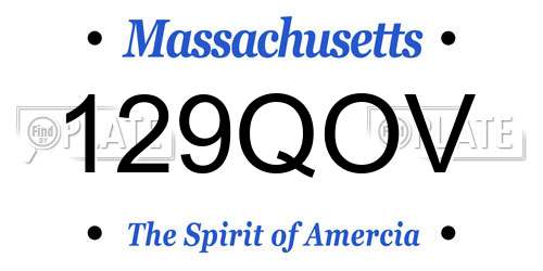129QOV Massachusetts License Plate
