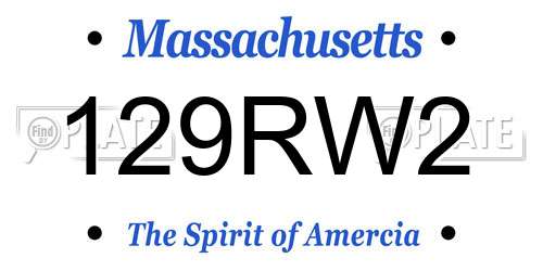 129RW2 Massachusetts License Plate
