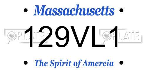 129VL1 Massachusetts License Plate