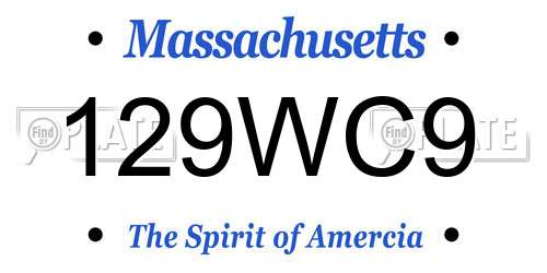 129WC9 Massachusetts License Plate