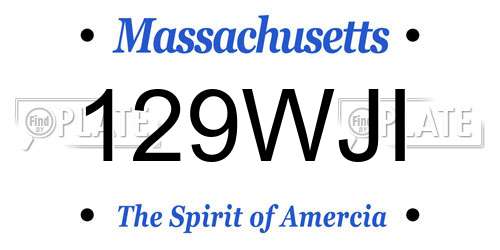 129WJI Massachusetts License Plate