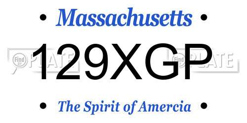 129XGP Massachusetts License Plate