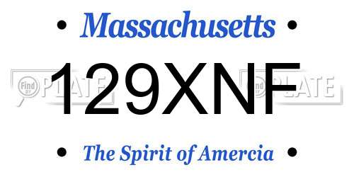129XNF Massachusetts License Plate
