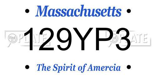 129YP3 Massachusetts License Plate