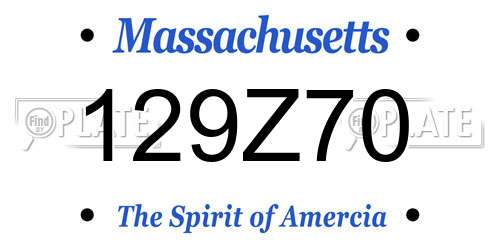 129Z70 Massachusetts License Plate