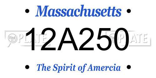 12A250 Massachusetts License Plate