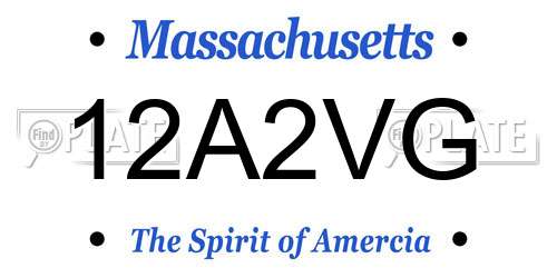 12A2VG Massachusetts License Plate