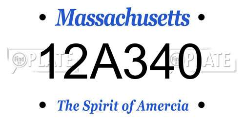 12A340 Massachusetts License Plate