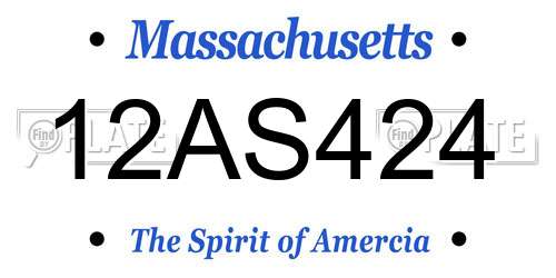 12AS424 Massachusetts License Plate