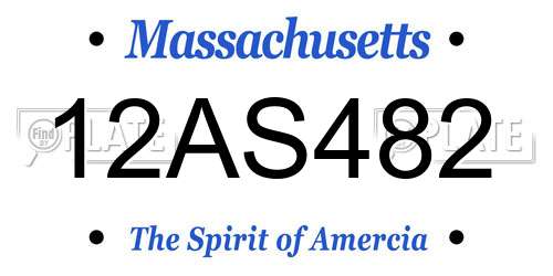 12AS482 Massachusetts License Plate