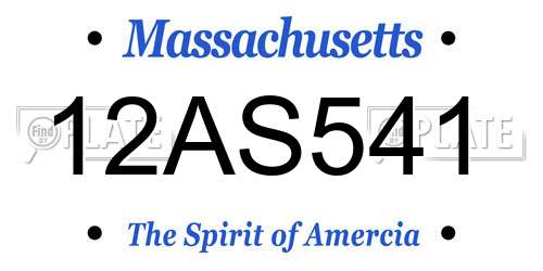 12AS541 Massachusetts License Plate