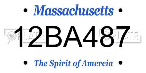 12BA487 Massachusetts License Plate