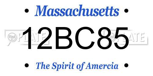 12BC85 Massachusetts License Plate